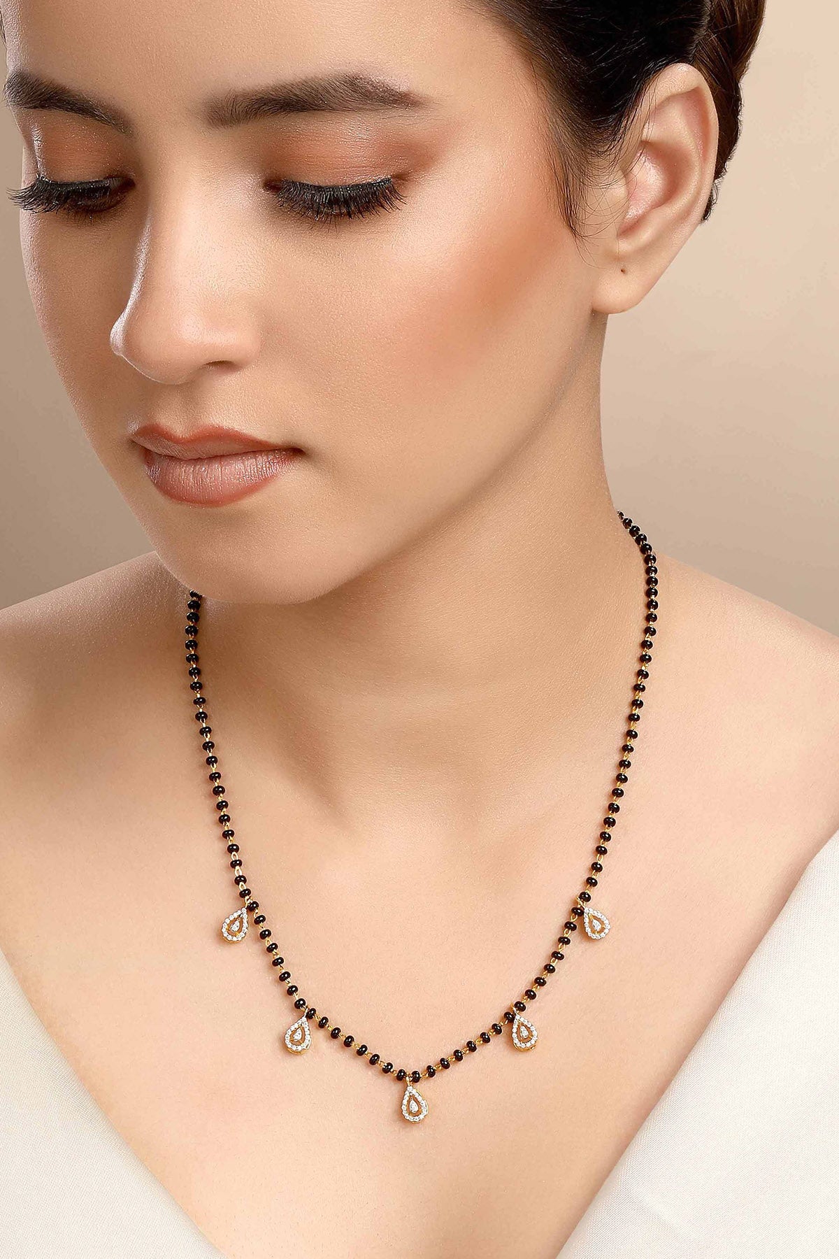 Buy Black Beads Raindrop Mangalsutra by Sica for women online at ScrollnShops